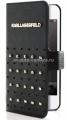 Кожаный чехол для iPhone 4 / 4S Karl Lagerfeld TRENDY Booktype, цвет Black (KLFLHP4TRSB)
