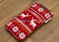 Шерстяной hand-made чехол для iPhone 4 / 4S, цвет красный