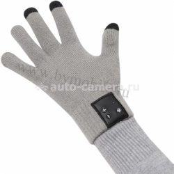 Акриловые перчатки для сенсорных экранов со встроенной Bluetooth-гарнитурой CallMe размер S, цвет gray