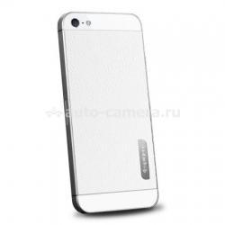 Кожаная наклейка на заднюю крышку для iPhone 5 / 5S SGP Skin Guard Leather Set, цвет white (SGP09566)