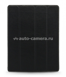 Кожаный чехол для iPad 3 и iPad 4 Melkco Slimme Cover Type (Black LC), цвет черный (APNIPALCSC1BKLC)