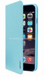 Кожаный чехол для iPhone 6 Ozaki O!coat 0.3 + Folio Case, цвет Light Blue (OC558LB)