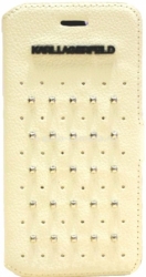 Кожаный чехол для iPhone 6 Plus Karl Lagerfeld Trendy Booktype, цвет White (KLFLHP6LTRSW)