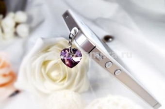 Мобильное украшение для iPhone, iPad, Samsung и HTC линия Кристалл, цвет purple